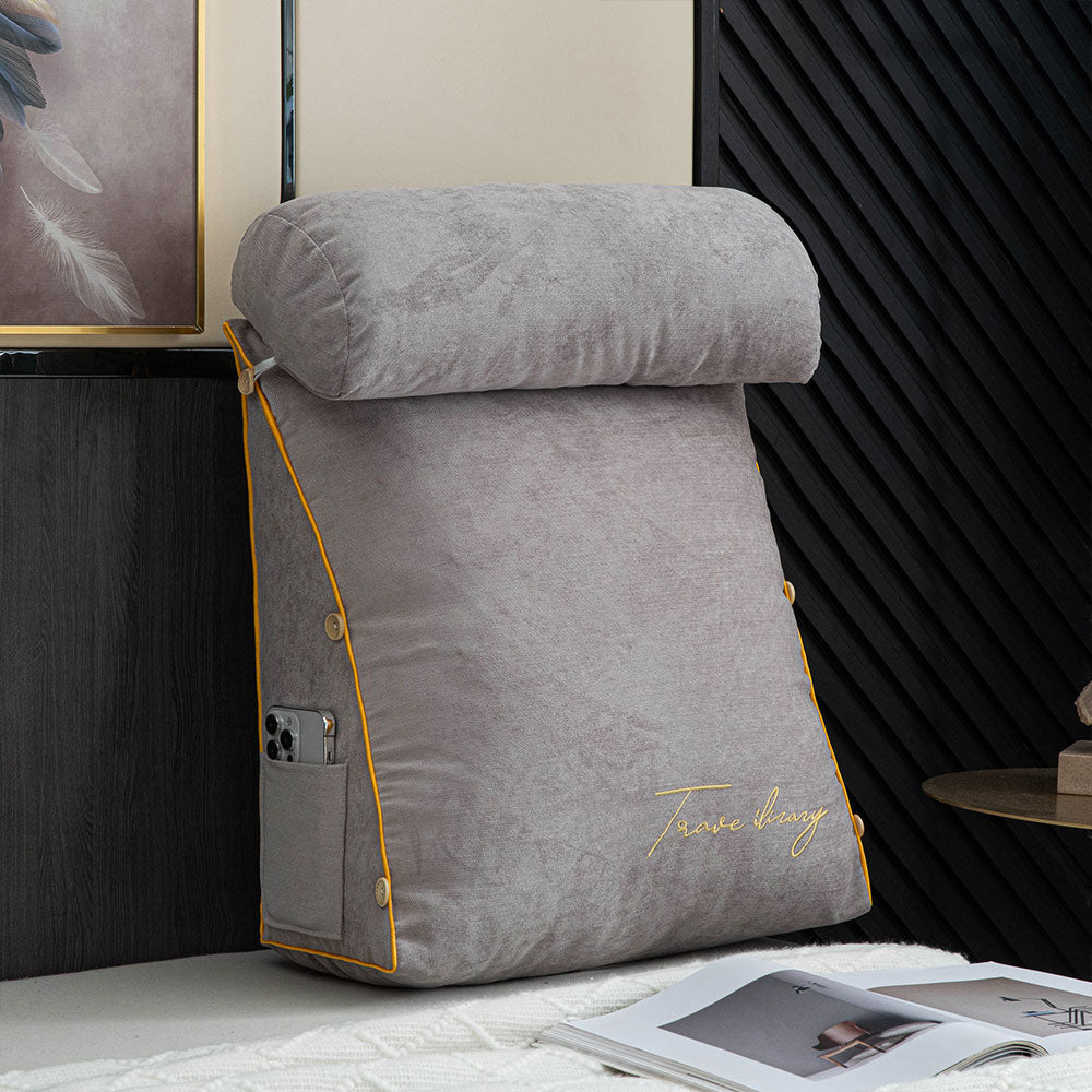 COMFYLUX – Elegant Backrest Pillow for Bedtime Reading Comfort