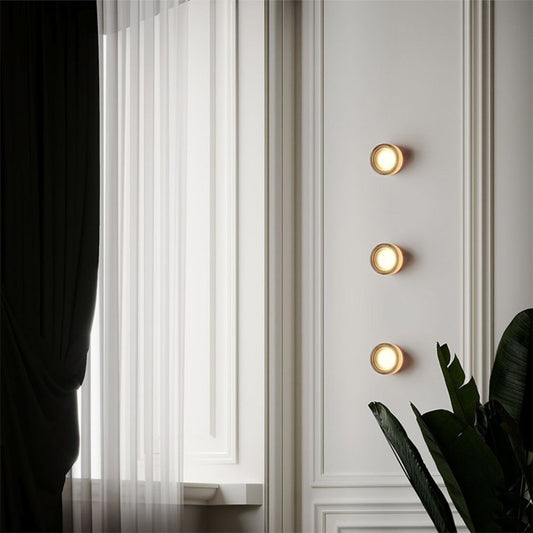 ILLUMINEX - Designer Dimple Glass LED Wall Sconce for Modern Interiors