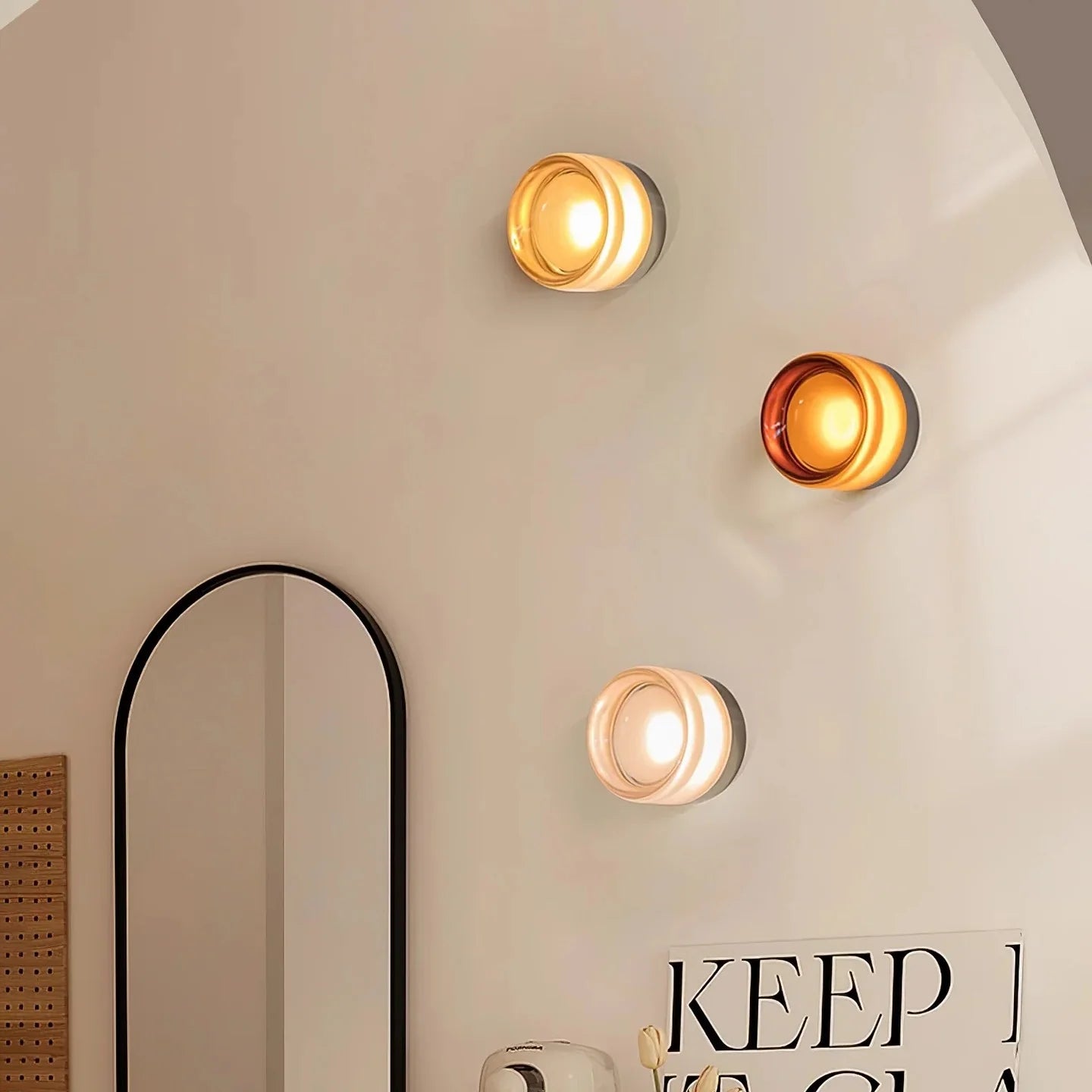 ILLUMINEX - Designer Dimple Glass LED Wall Sconce for Modern Interiors