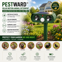 PESTWARD – Solar-Bewegungs-Tiervertreiber für humane Gartenschutz
