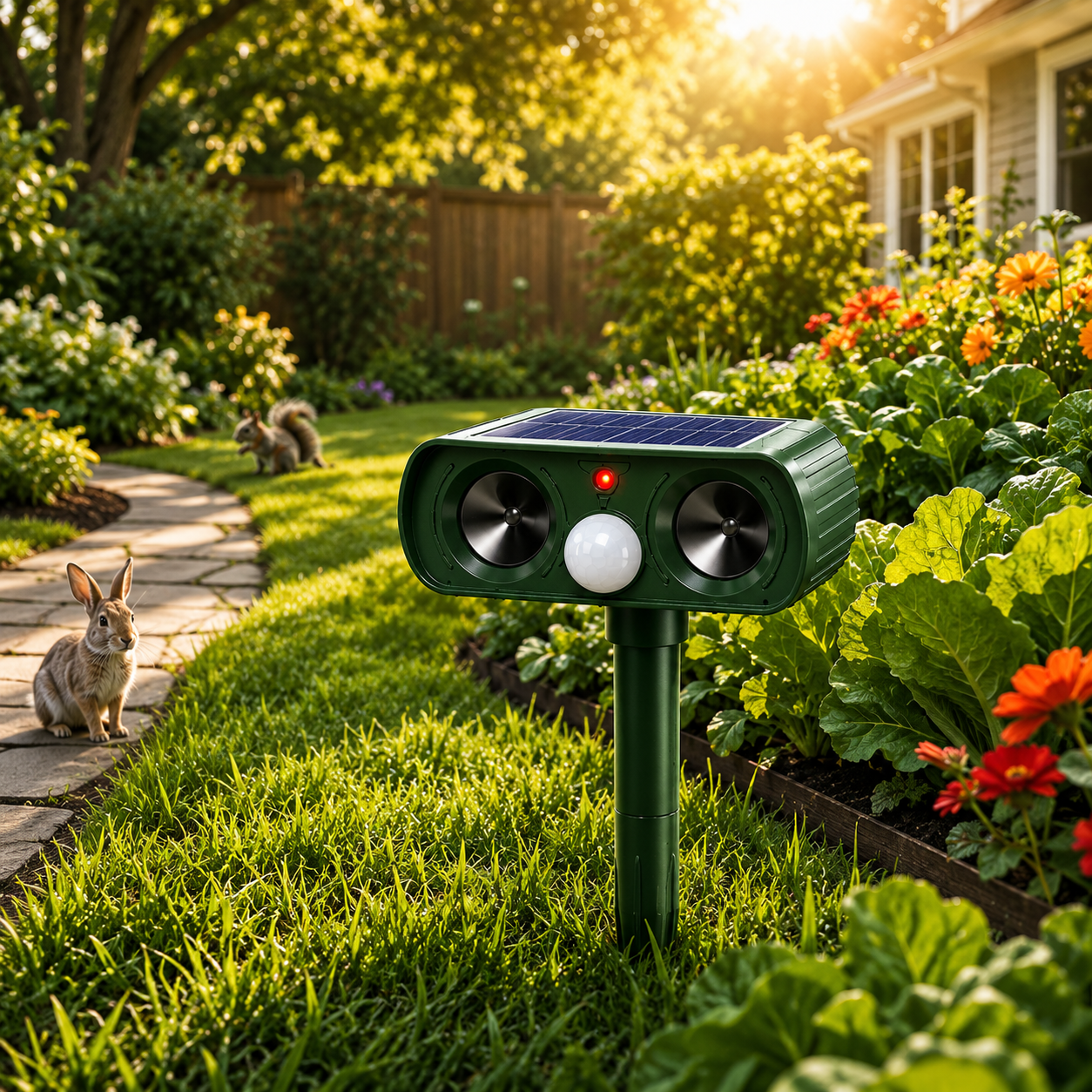 PESTWARD – Solar-Bewegungs-Tiervertreiber für humane Gartenschutz