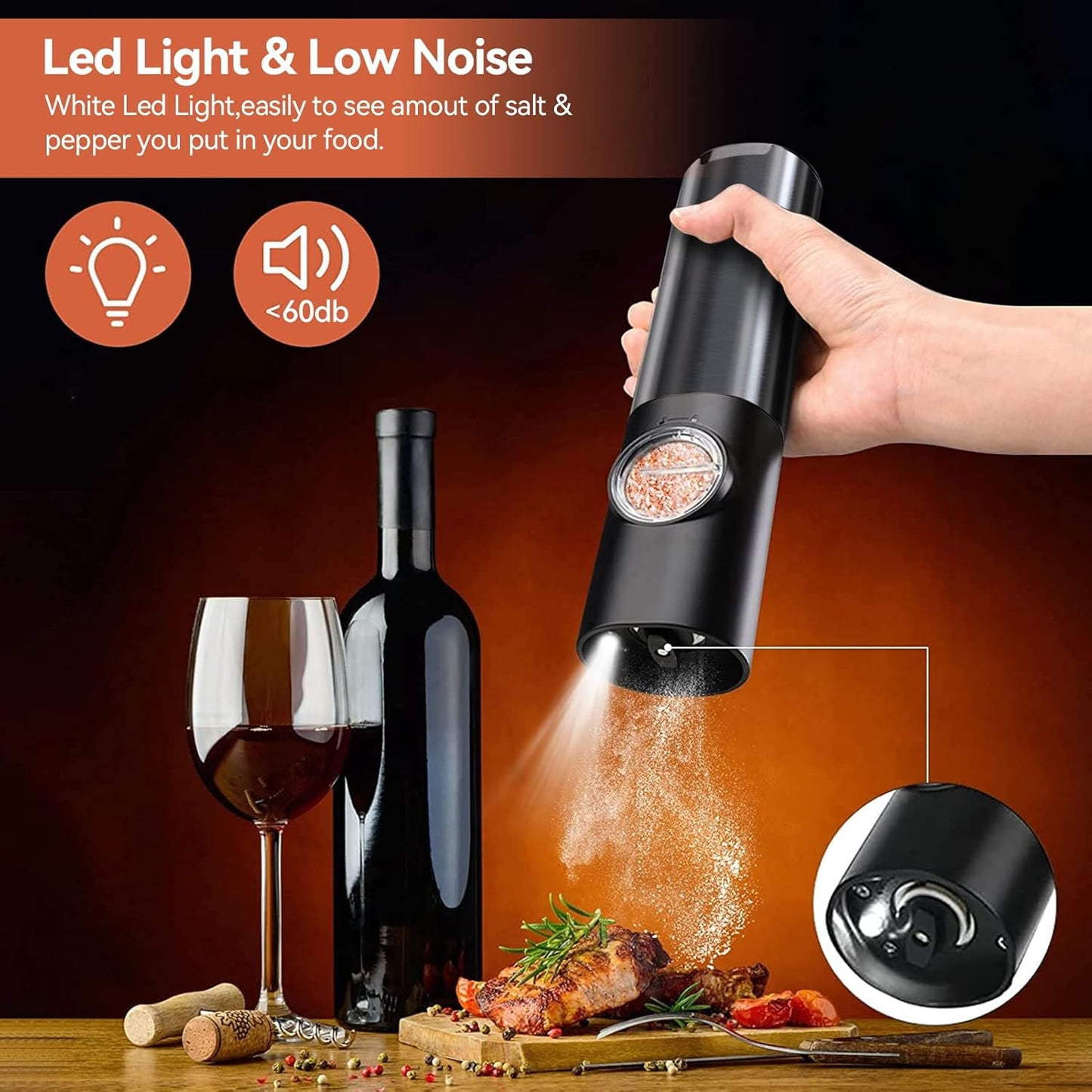 SPICEFLOW – Rechargeable Salt and Pepper Grinder Set for Modern Kitchens