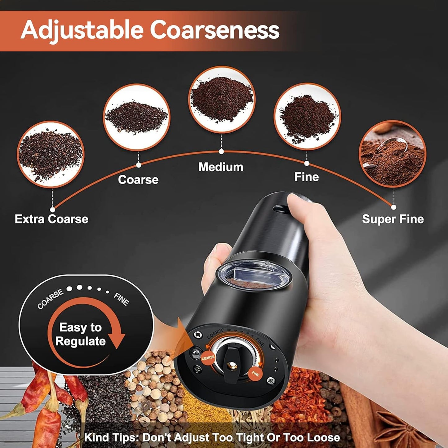 SPICEFLOW – Rechargeable Salt and Pepper Grinder Set for Modern Kitchens