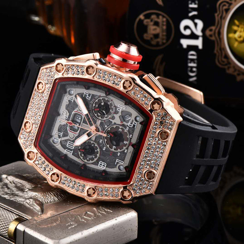 CRYSTALFORGE – Luxury Timepiece with Elegant Rhinestone Detailing